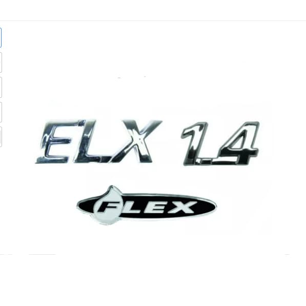 Kit Emblemas Fiat Letreiro  Elx 1.4 Flex uno palio idea