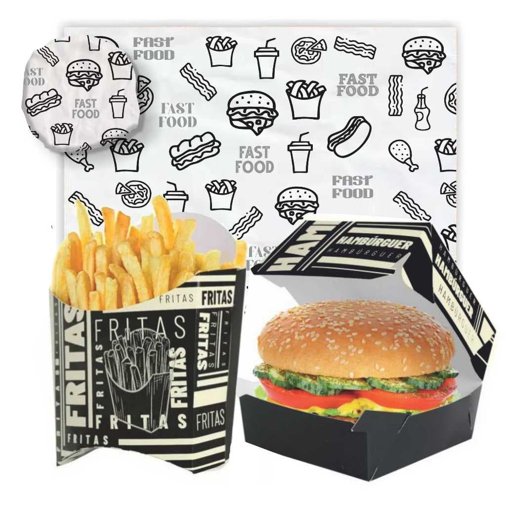 Kit Embalagem Hamburguer Fast Food Delivery Standard