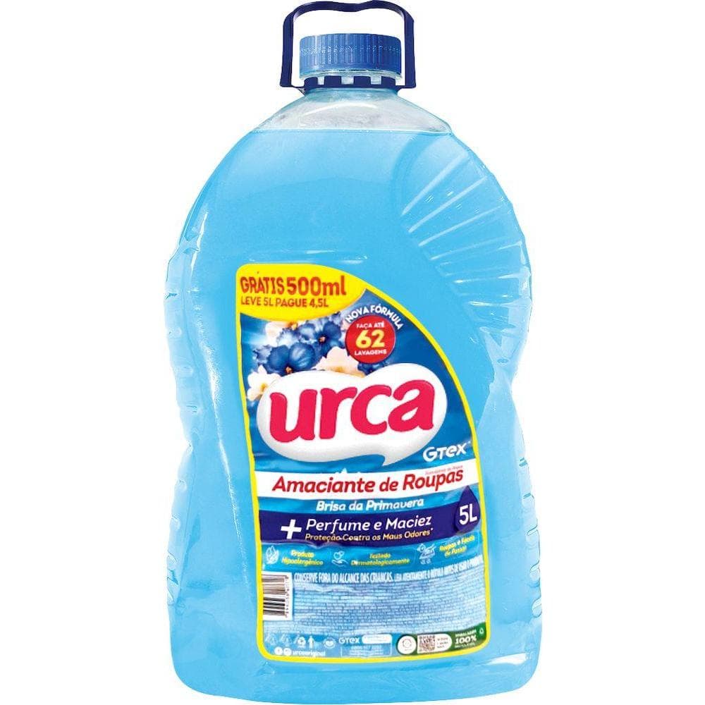 Amaciante de Roupas Brisa da Primavera Galão Leve 5 Litros Pague 4,5 Litros - Urca