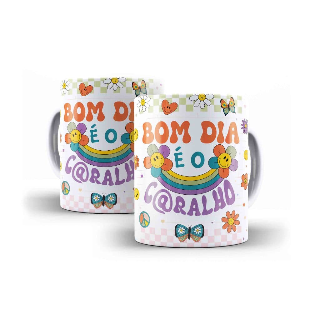 Caneca Porcelana Humor Bom Dia É O C@ralho