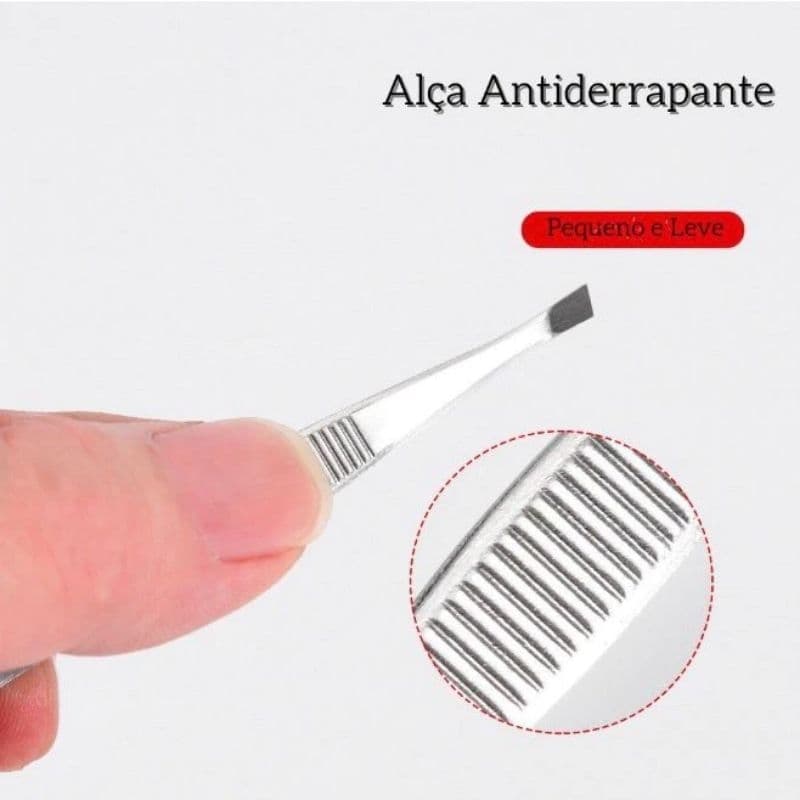 Kit com 3 Pinças para Design de Sobrancelhas