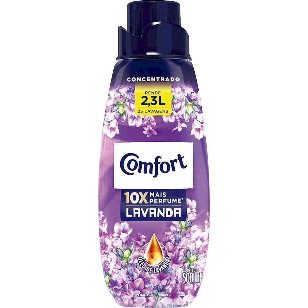 Amaciante de Roupas Concentrado Lavanda Frasco 500ml - Comfort