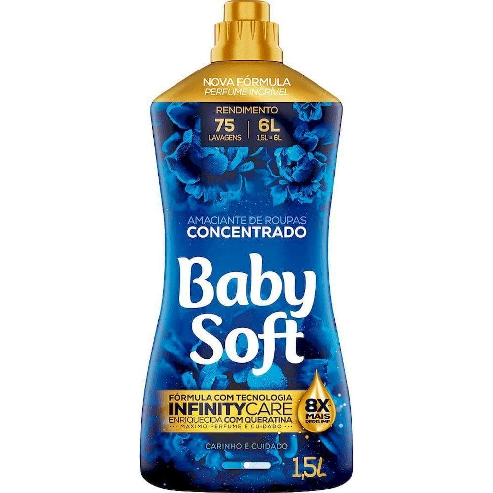 Amaciante de Roupas Concentrado Carinho e Cuidado Frasco 1,5 Litros - Baby Soft