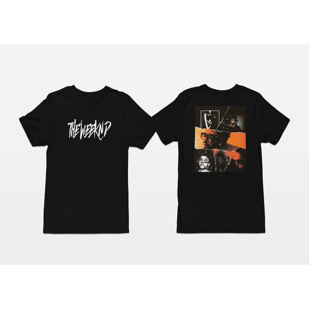 Camiseta Casual T-Shirt Unissex Cantor The Weeknd Frente e Costa