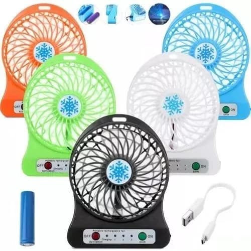 Mini Ventilador Portátil Mesa Recarregável Usb 3 Velocidades