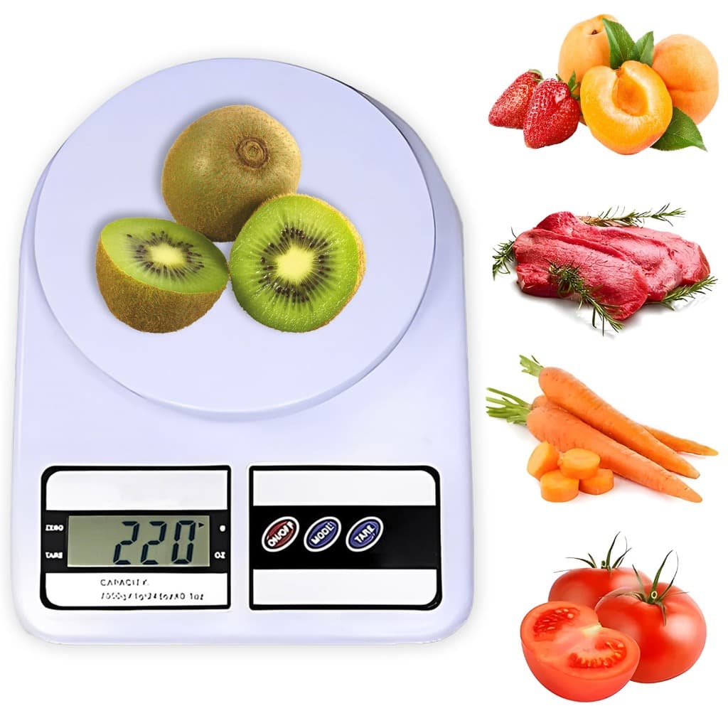 Balança Digital De Precisão Display Digital Função Tara Pesar Alimentos e Suplementos Cozinha 10kg