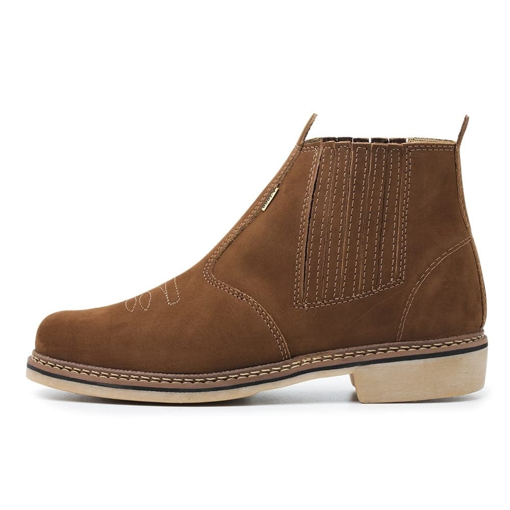 Botas Country Botinas Rodeio Texana de Couro Bovino Legítimo Solado Borracha Látex Resistente Roça