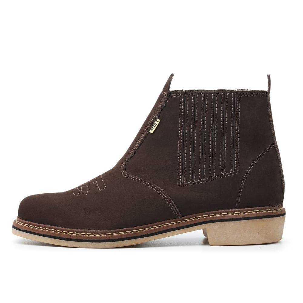 Botinas  Country Confortavel Botas Couro Bovino Legítimo Rodeio  Solado Borracha Látex Trabalho Roça
