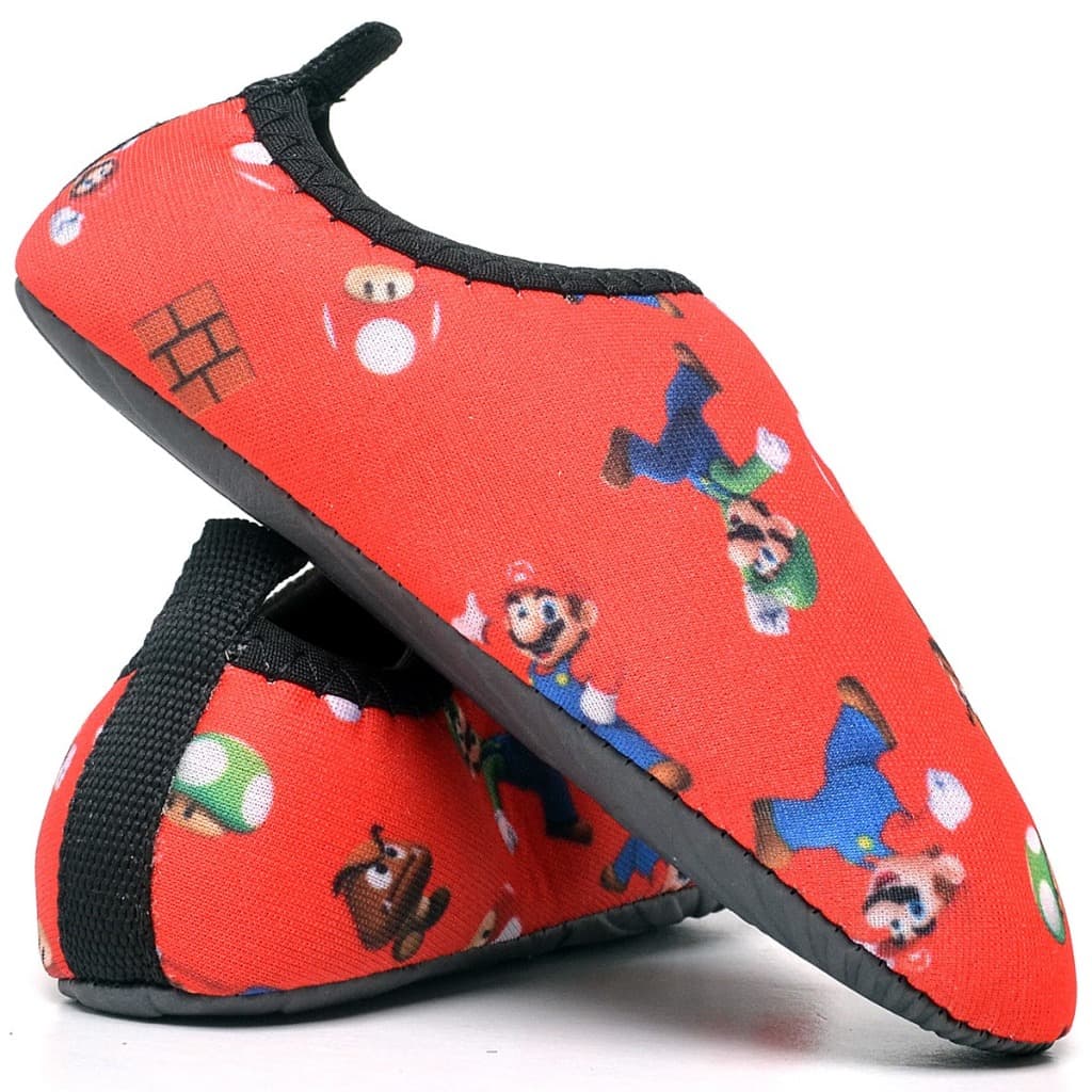 Sapatilha Infantil Antiderrapante Neoprene Personagem Desenho Menino Mario