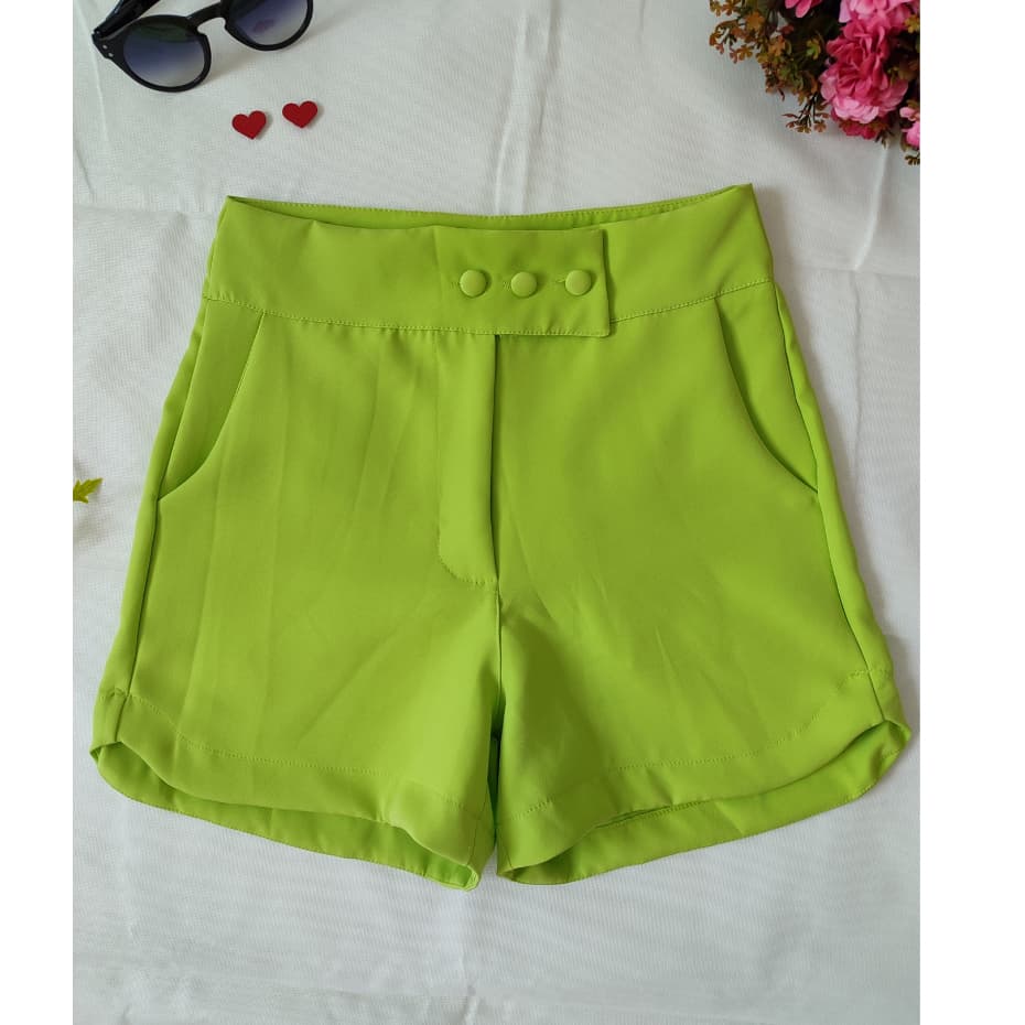 L.L.MODAS FEMININA   shorts feminina de alfaiataria com botao novo  sht-14
