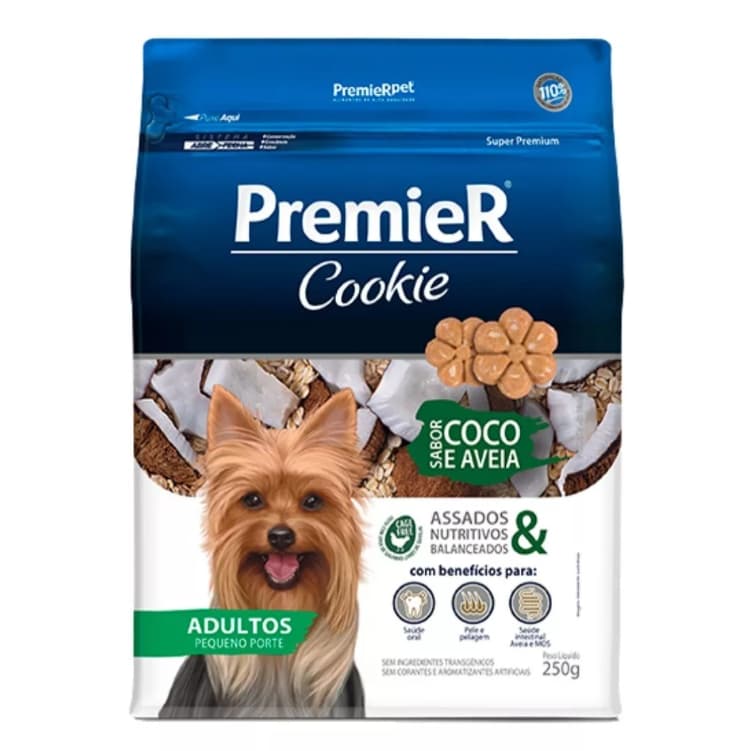 Biscoitos Premier Cookie Cães Adultos Coco E Aveia