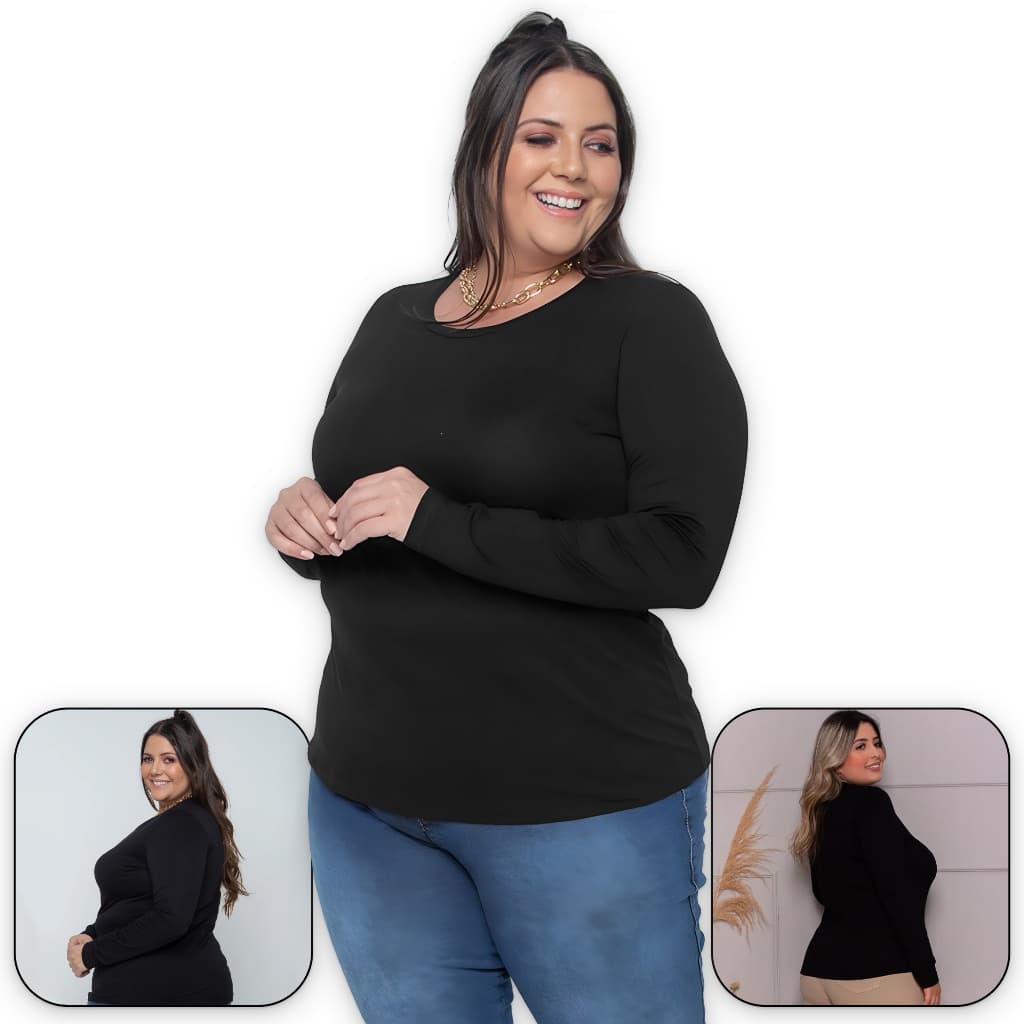 Blusa Térmica Feminina PLUS SIZE Flanelada Peluciada
