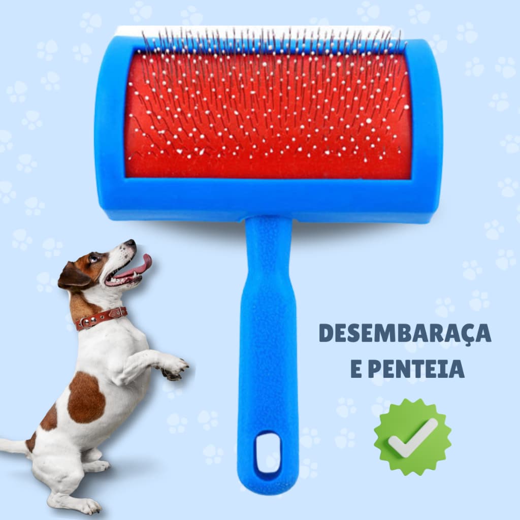 Rasqueadeira Pet Plástico Tamanho M (Cor Sortida)