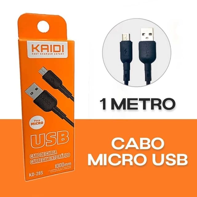 Cabo Carregador USB Kaidi V8