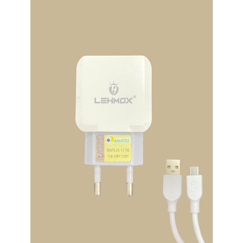 Carregador de Tomada com 2 Portas Usb e Cabo V8 4.1A Carregador Turbo