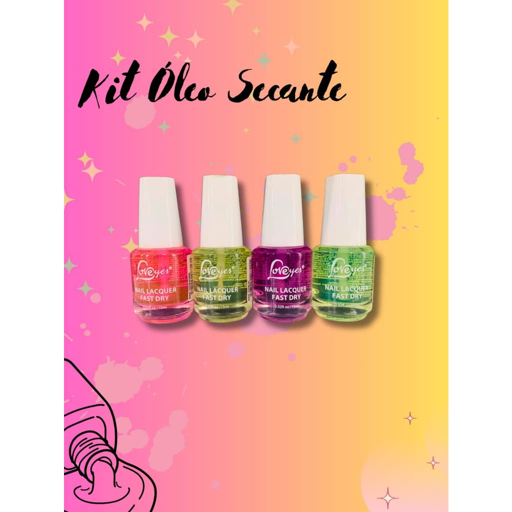Kit 4 Óleo Secante P/Esmaltes  LoveYes Novidade!!
