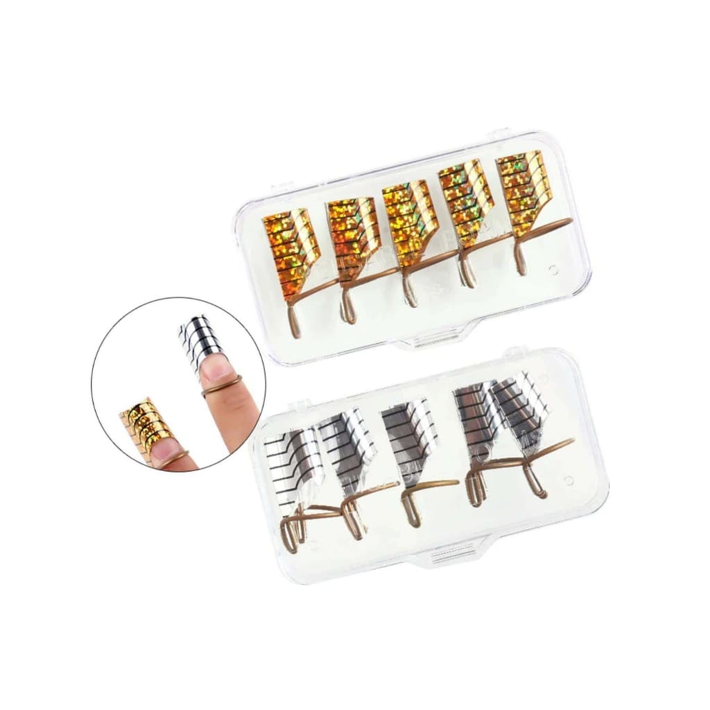 Kit 2Cxs c 5 lâminas MULTICOLORIDO, forma de unha de aço inoxidável, guia extensivo, pontas de gel, esmalte, ferramentas de construção de manicure