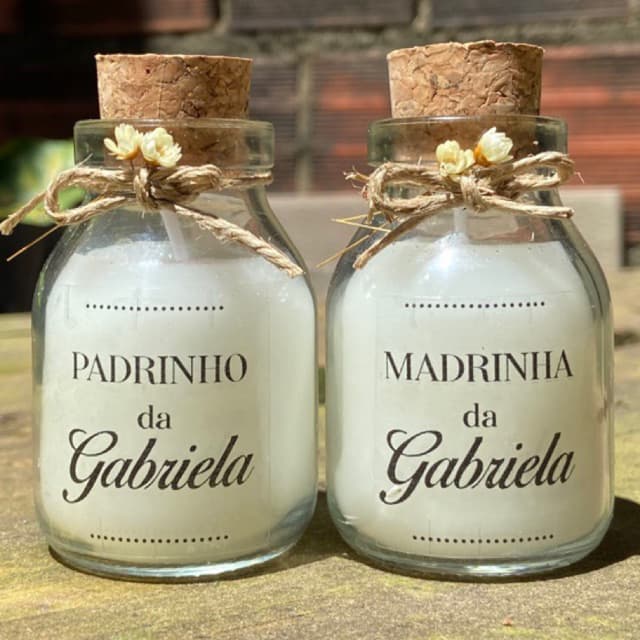 3 Velas - 1 Vela Madrinha Personalizada  + 1 Vela Padrinho Personalizada + 1 Vela Madrinha de consagração Personalizada