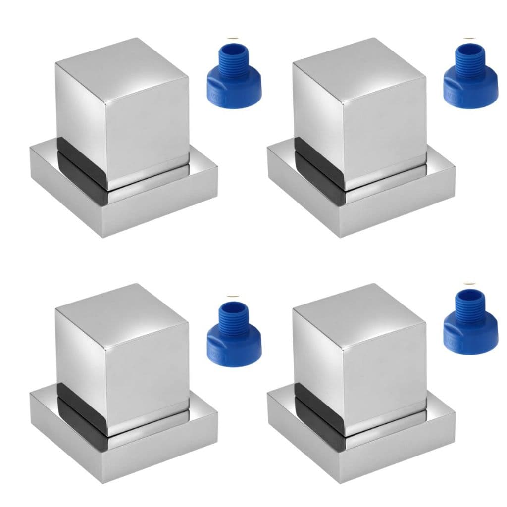 4 Acabamento Quadrado Para Registro de Pressão / Gaveta Padrão Docol 100% Metal Cromado