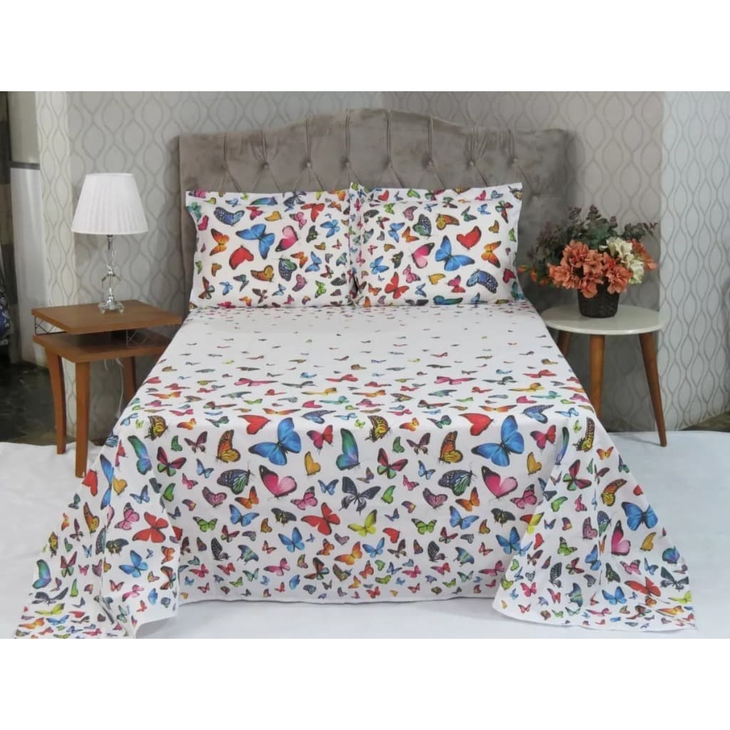 Cobre Leito King Lencol 3 Pcs- Sem Matelar- 200 Fios