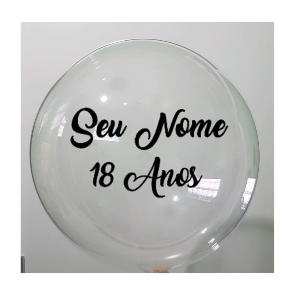 Balão Personalizado 45cm + Adesivo - Personalize com seu Nome e Idade, Diversas Cores de Adesivo.
