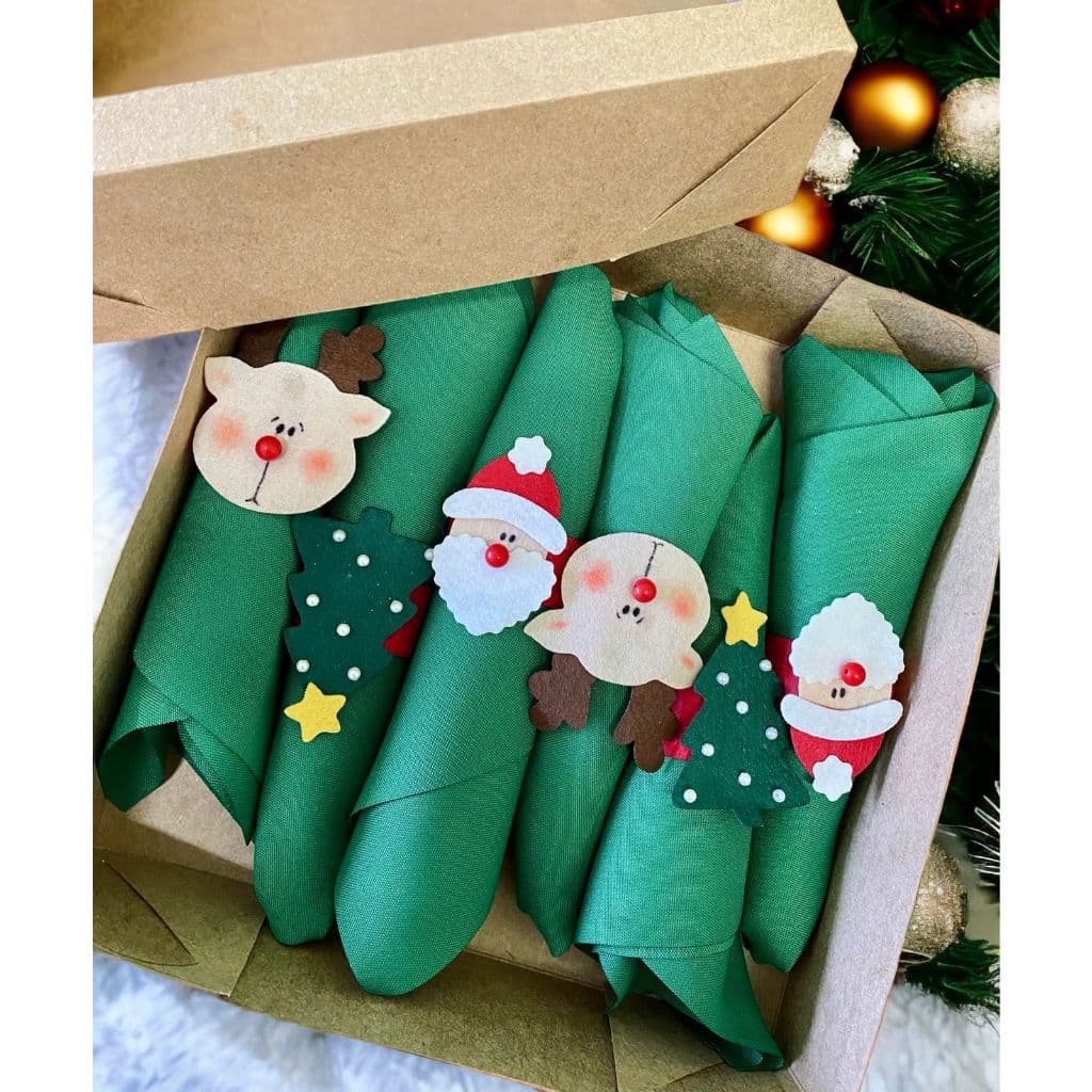 Mesa Posta Estampa Natal - 10  Porta Copos Porta Talheres Porta Guardanapo