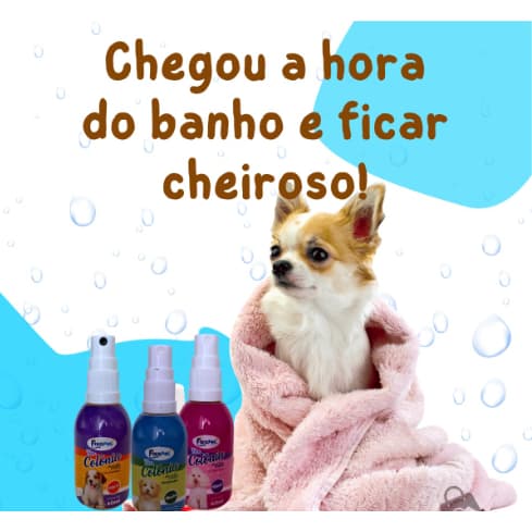Perfume Deo Colônia Fêmea e macho Fixa Pet 60 ml Colônia Para Cães E Gatos