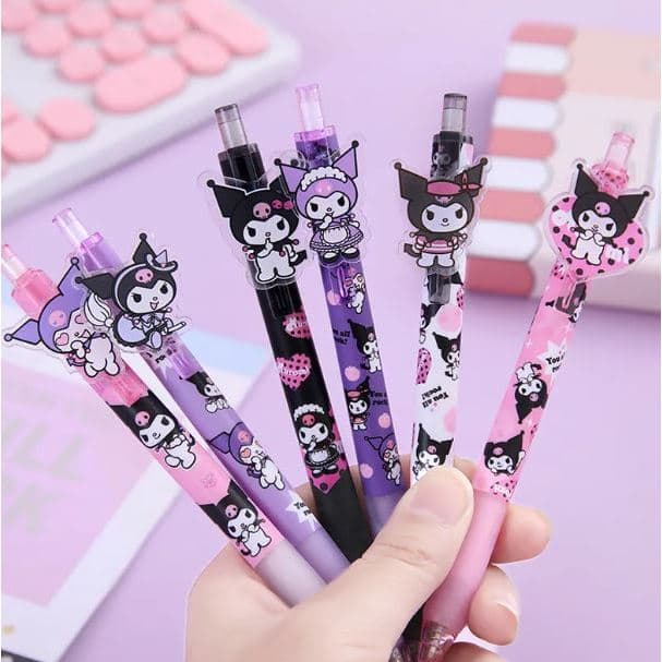 1 Caneta Esferográfica Preta Com Desenho De Kuromi PALEPARIA FOFA KAWAII