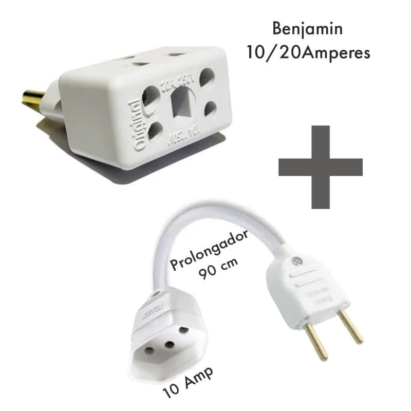 Adaptador Prolongador 10 Amperes + Benjamin 20 Amperes