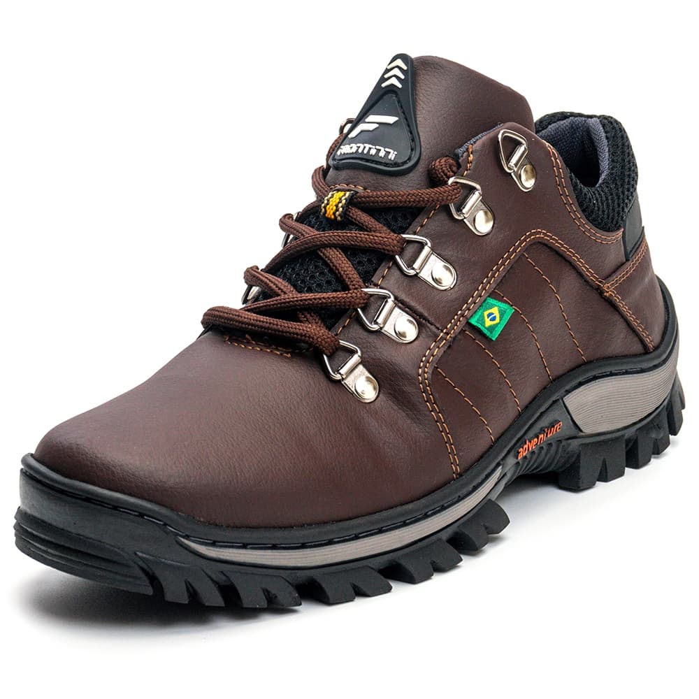 Tenis Adventure Bota Coturno Trabalho Trilha Segurança Macia e Confortável Frontinni Biqueira Reforçada + Palmilha Gel
