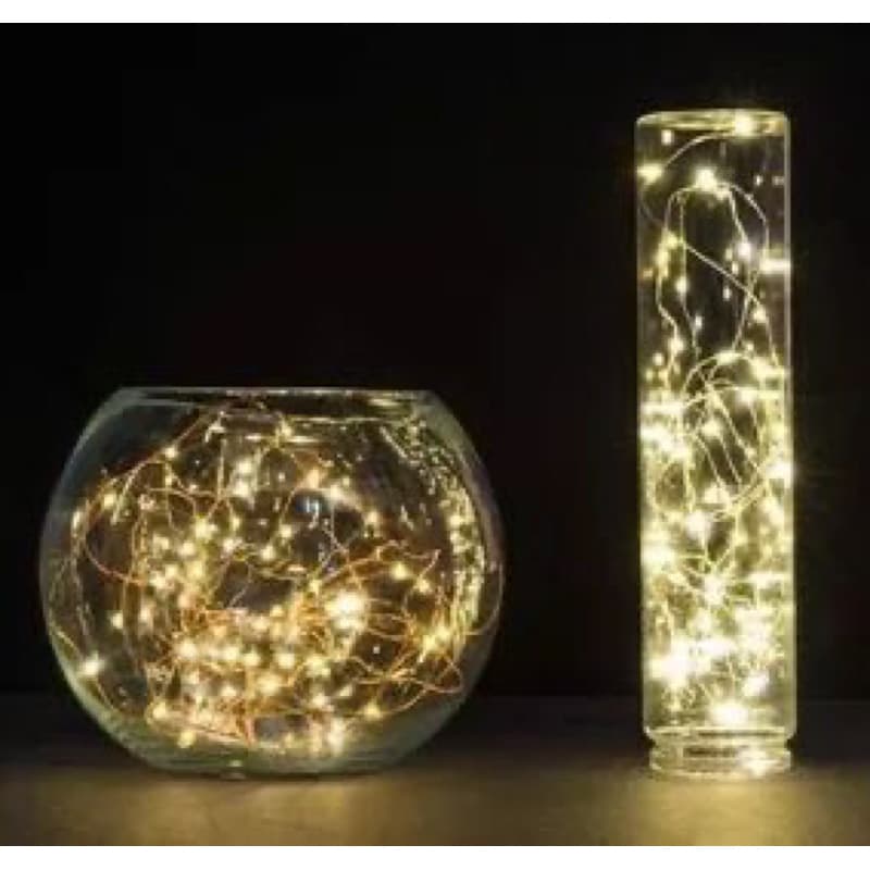 luminária luzes de fada - Vaso + Luzes de Led  Decoração Enfeite de Mesa Natal