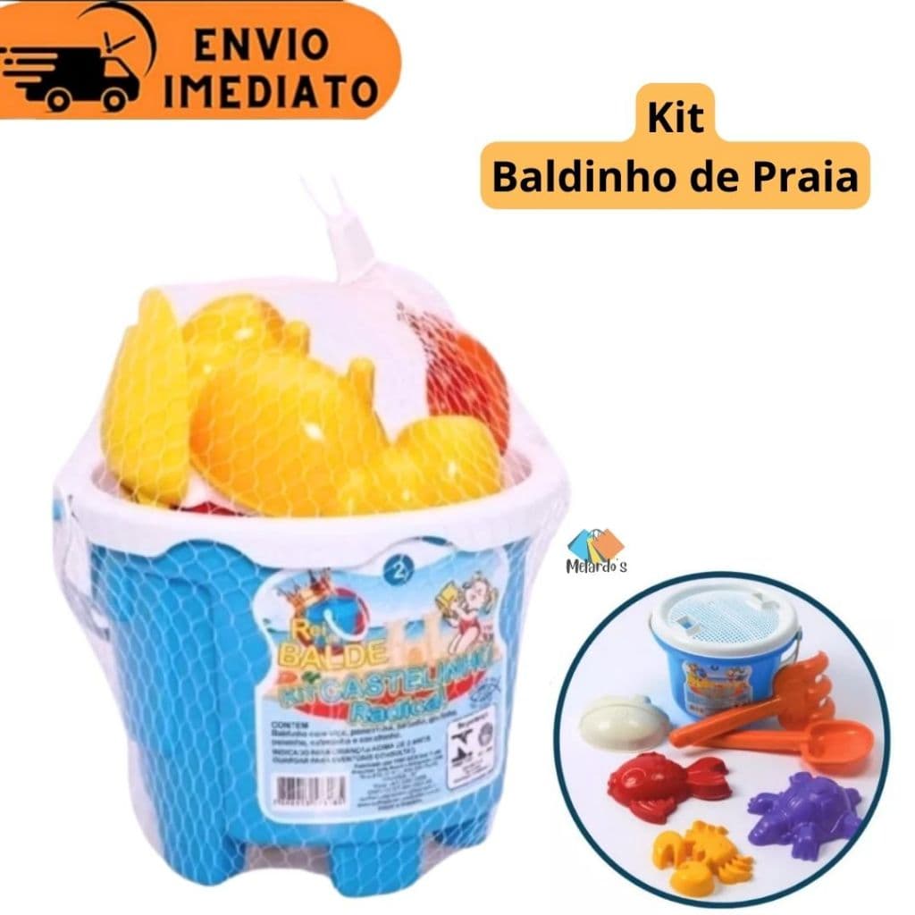 Baldinho de Praia Kit Praia Castelinho Areia Infantil Completo Brinquedo