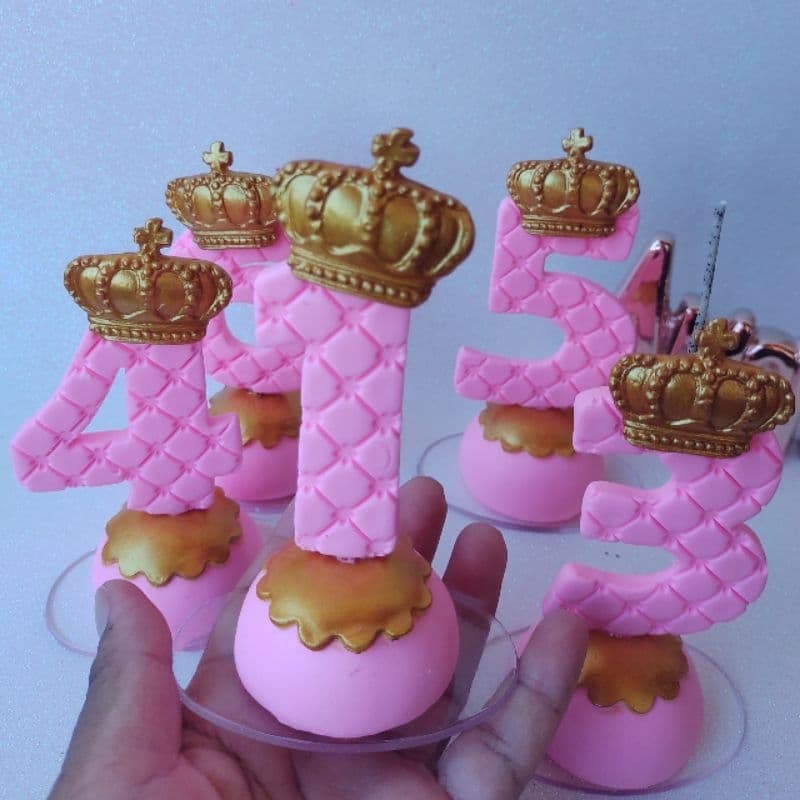 Vela de Aniversário/Vela Realeza/Decoração Realeza/Biscuit Realeza/Festa Infantil/Vela