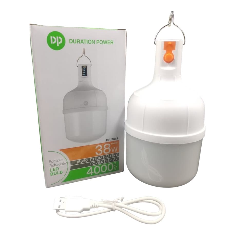 Lâmpada Led Bulbo Luz Emergência Acampamento Mecânico 38w 4000mah Usb Recarregavel