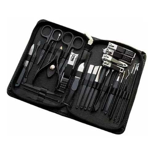 Kit manicure conjuntos peças aço inoxidavel profissional manicure Podólogo e limpeza facial unhas o mais completo