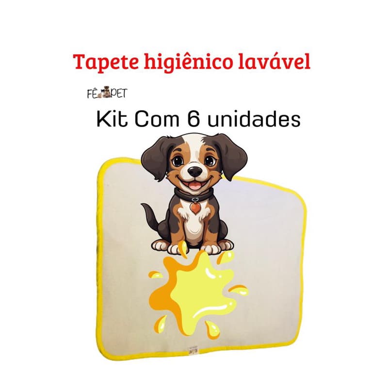kit 6 tapete higiênico lavável cães (Fê Pet)