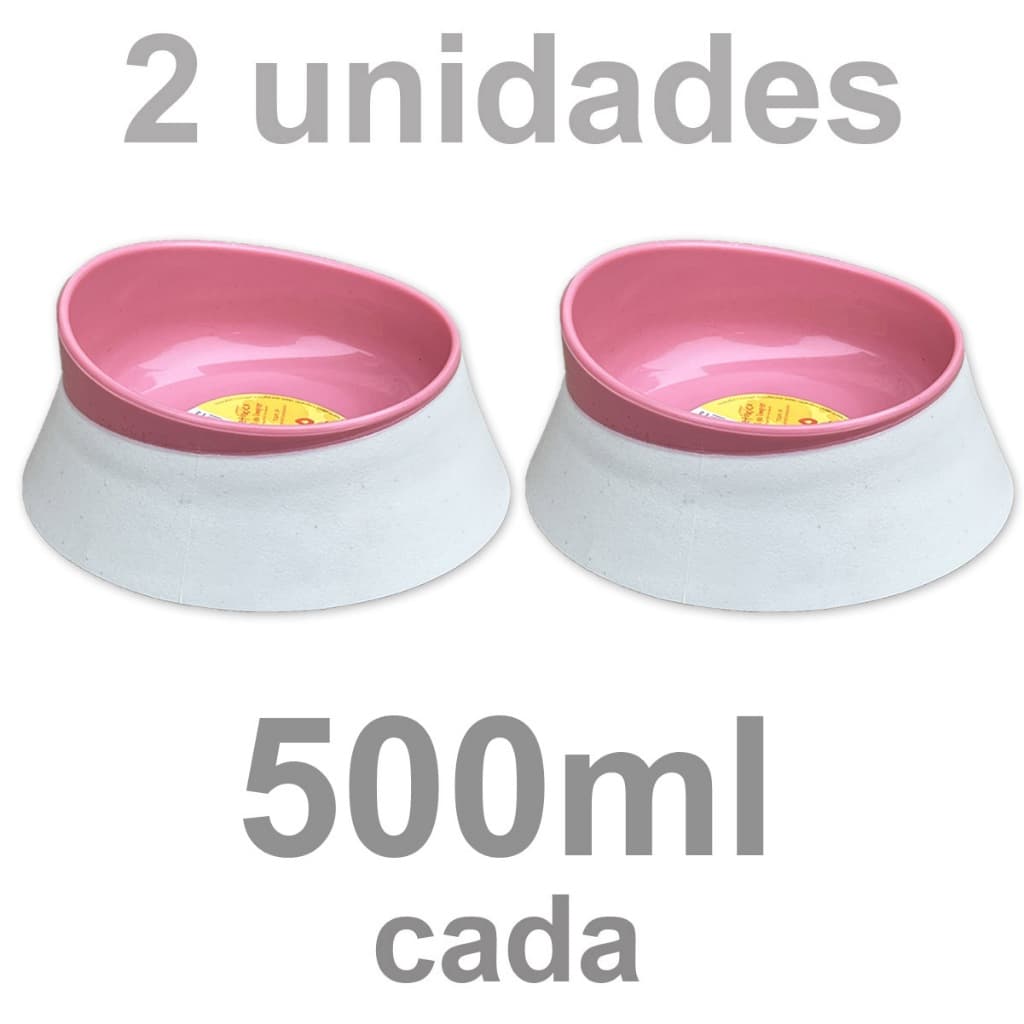 2 Potes Comedouro Bebedouro Cães Gatos Coelhos Outros Animais Reforçado - M - 500ml