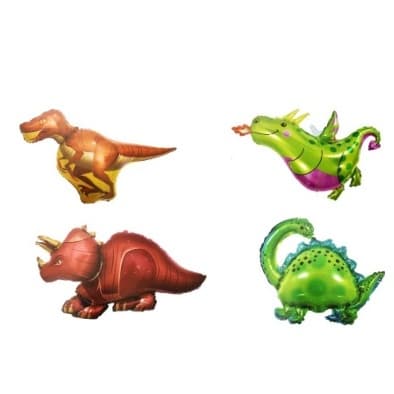 4 Balões Metalizados Dinossauro Jurássico Grande