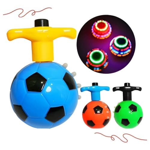 Kit 02 Piões Pião Musical Luminoso Com Luz e Som Lançador Automatico Brinquedo Divertido Pião Bola