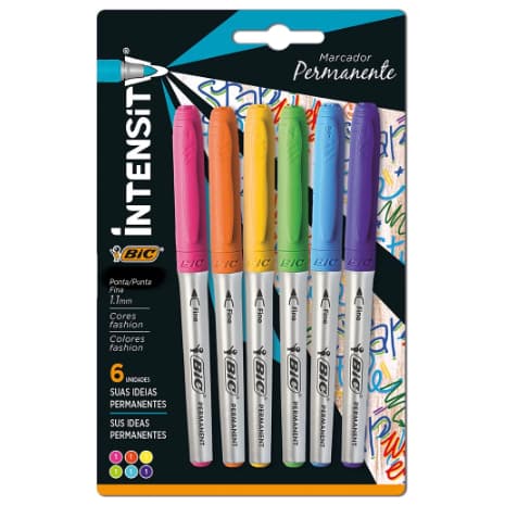 MARCADOR PERMANENTE BIC C/6 CORES MARKING COLOR
