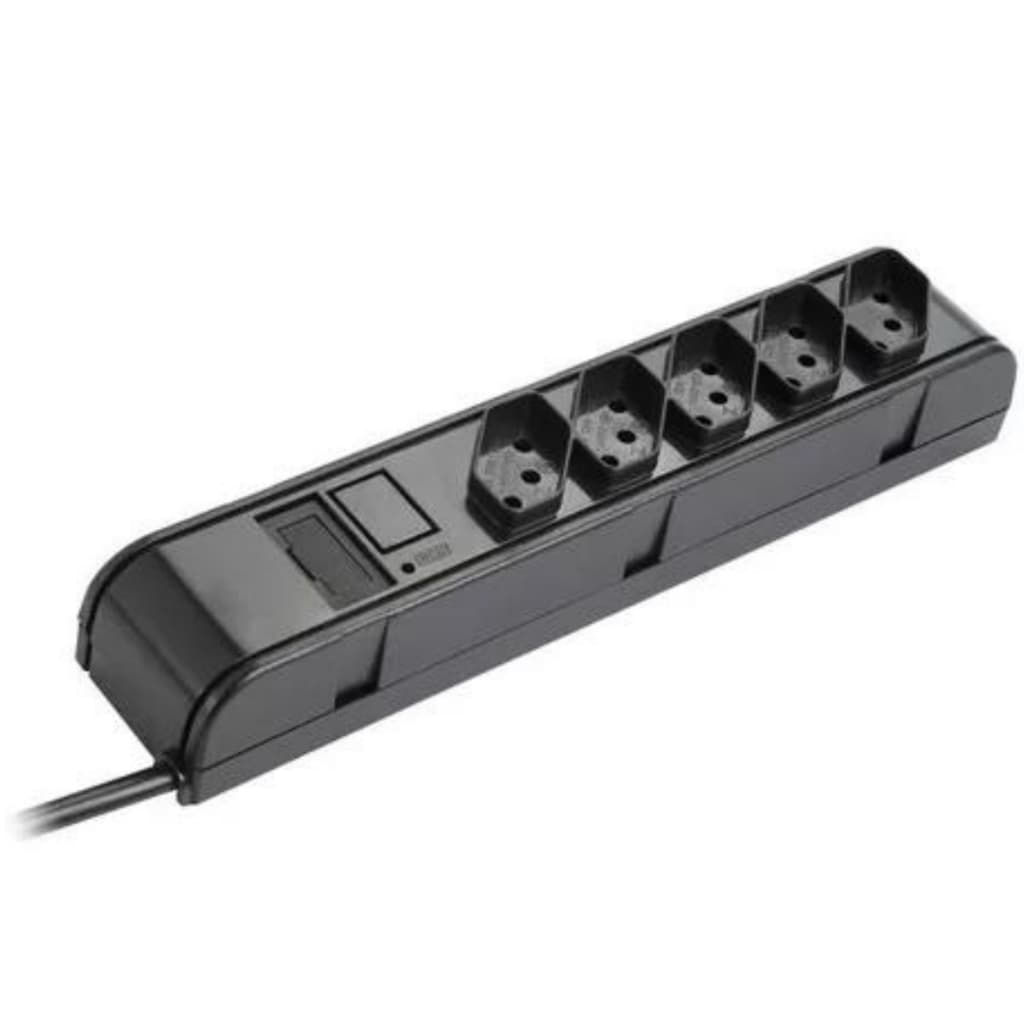 Filtro De Linha 5 Tomadas Preto / Extensão / Régua Bivolt