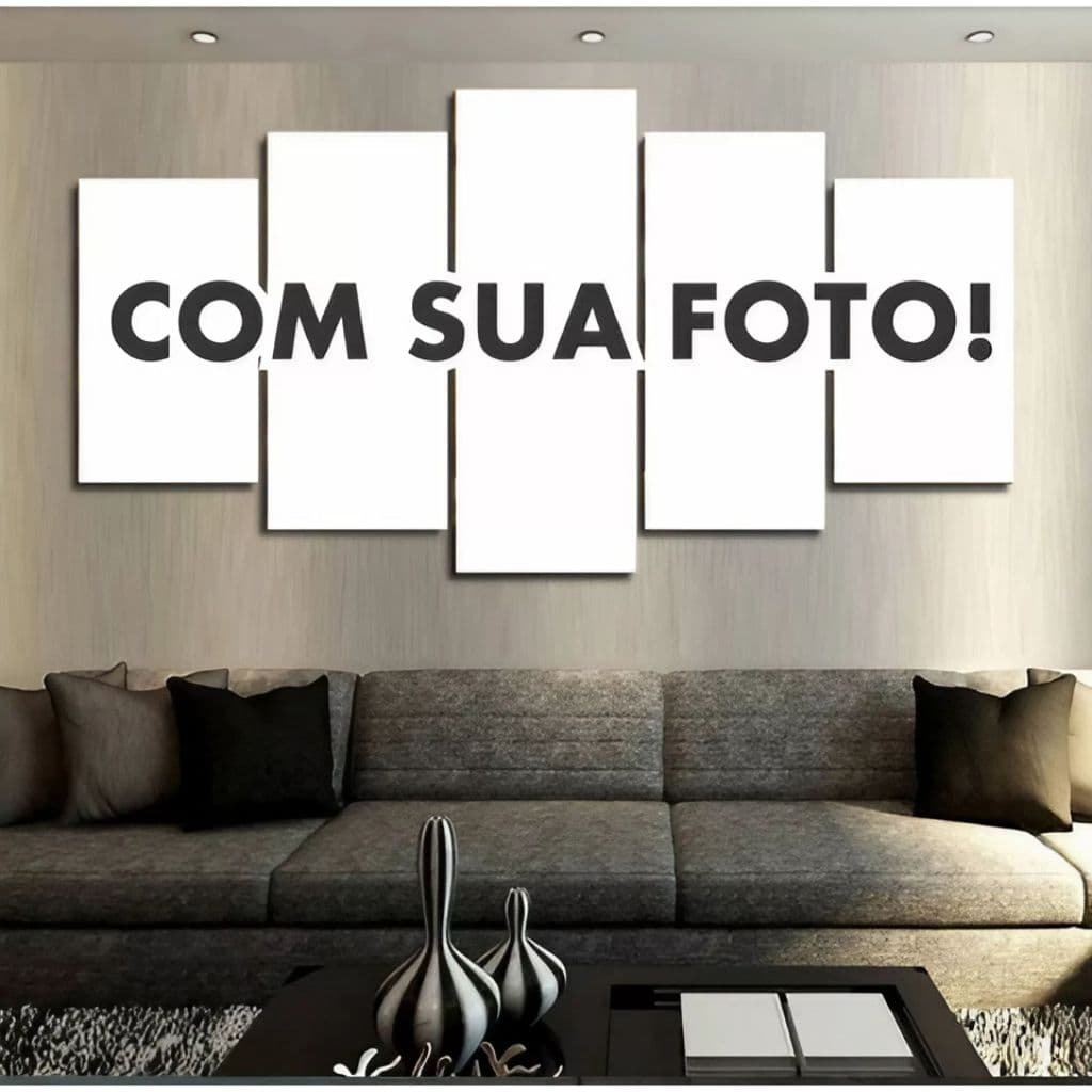 Quadro Decorativo Personalizado SUA FOTO AQUI 90X50cm 5 peças ou 3 peças