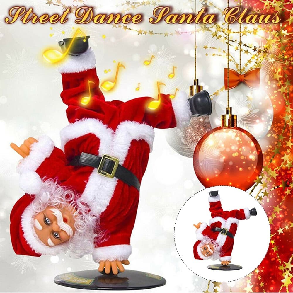 Papai Noel Musical Decoração Natal Movimentos Luz Pilhas Aa base giratório dançando