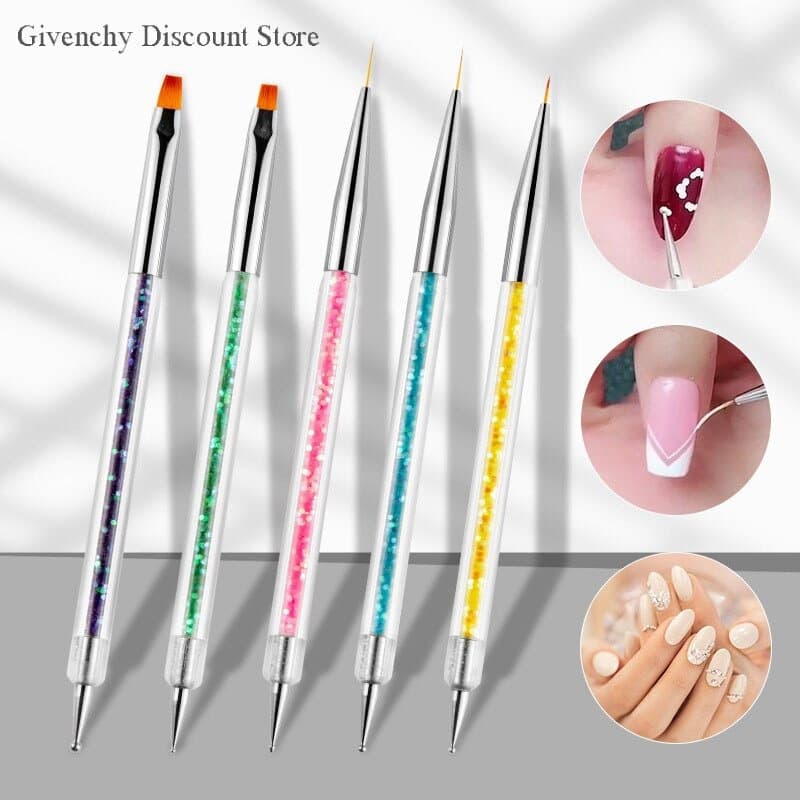 Kit 5 Pincéis De Unha Para Decoração Nail Art, Arte Sedução