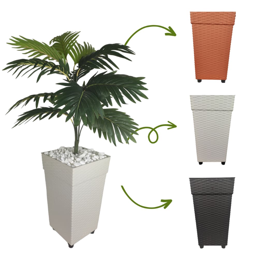 Planta Artificial Palmeira Arranjo + Vaso Grande Rattan Decoraçao Casa Enfeite