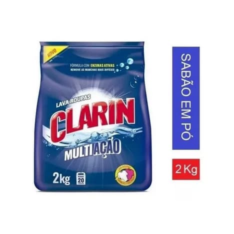 Sabão Em Pó Clarin 2Kg- Lava Roupas Bem Cheiroso