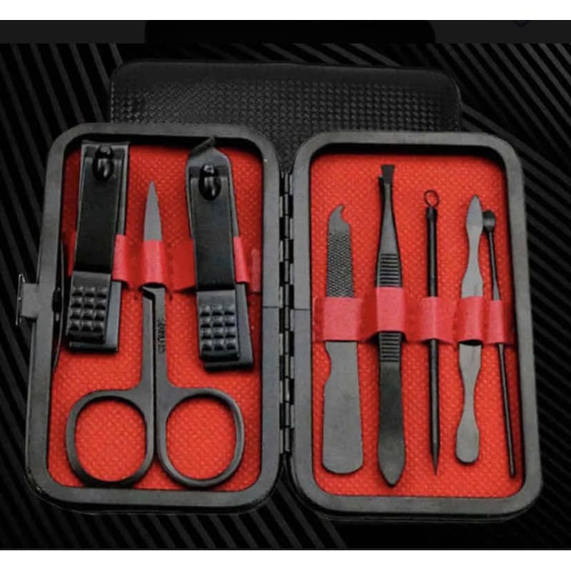 Estojo Kit Cortador De Unha Portátil 7 Peças Em Aço Inoxidável Manicure e Pedicure Unha