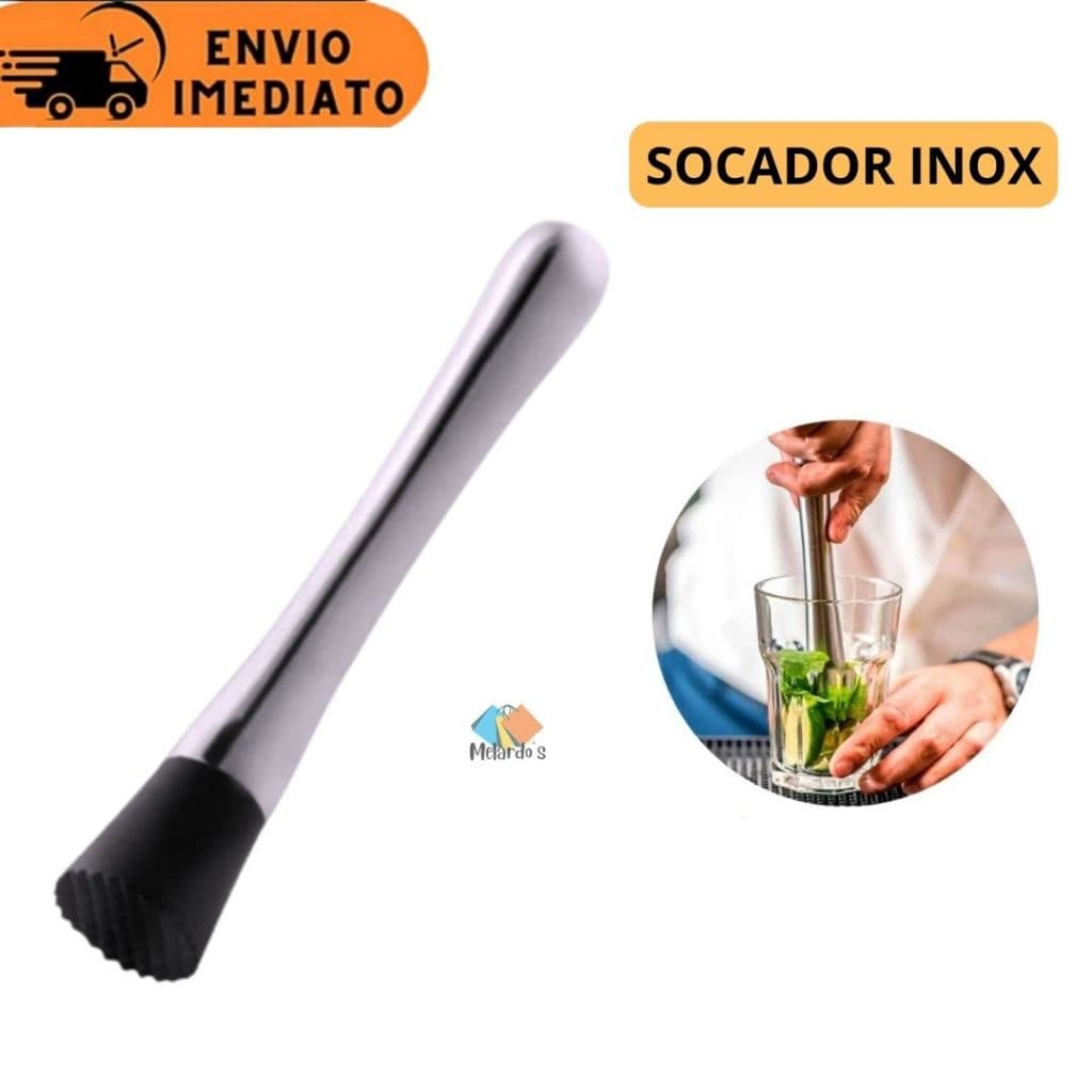 Socador Macerador Caipirinha em Aço Inox Amassador Coquetel