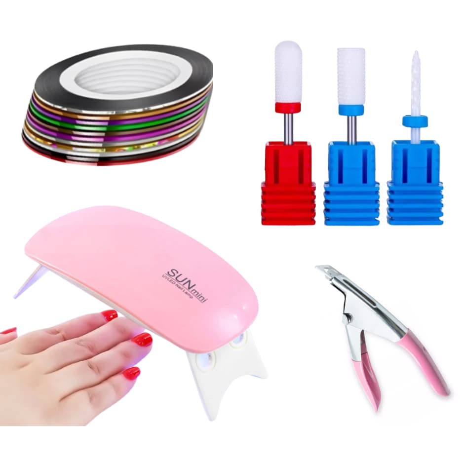 kit iniciante unha de gel kits manicure cabine uv fitilho cortador de tips broca de ceramica