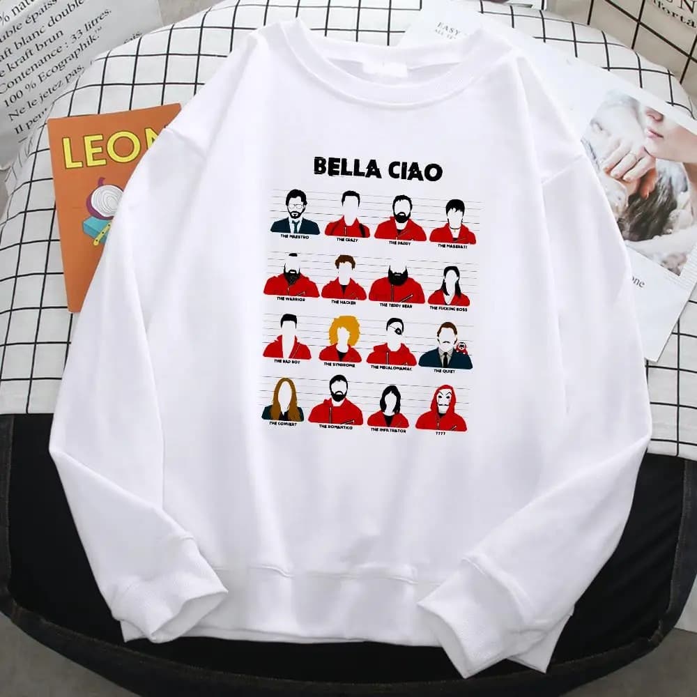 Moletom Gola Redonda Unissex Bella Ciao La Casa De Papel